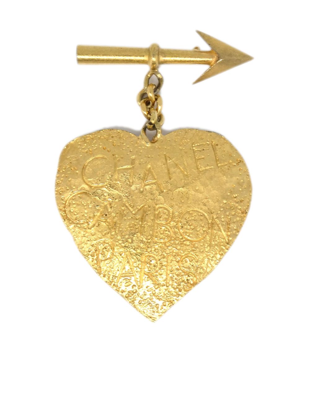 CHANEL Pre-Owned 蝴蝶结与箭头心形胸针（ 1993年典藏款 ） - 金色