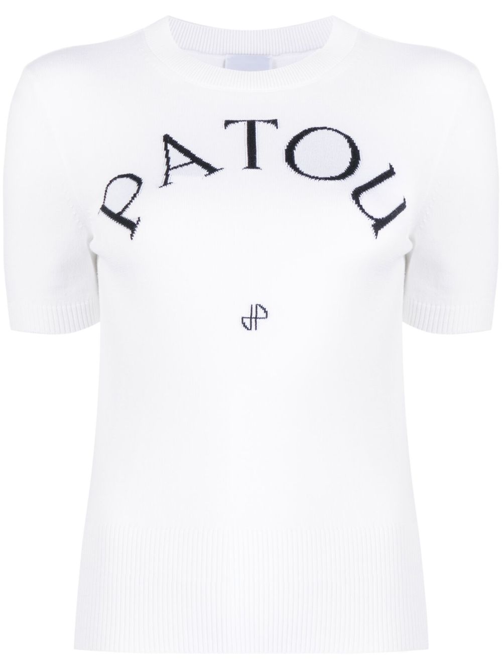 Patou logo提花针织上衣 - 白色