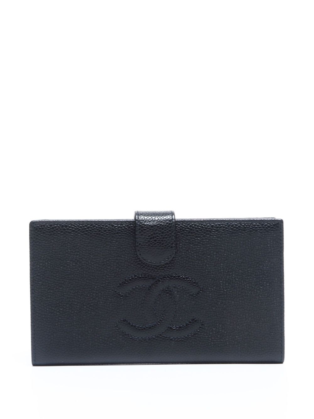 CHANEL Pre-Owned Coco Mark 长款钱包（2002年典藏款） - 黑色