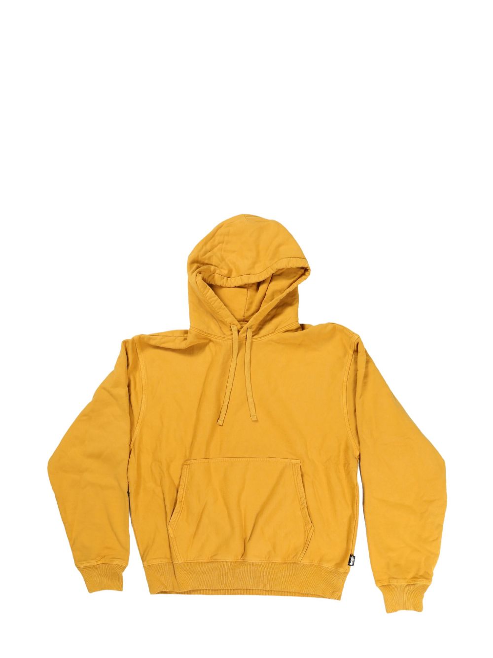 Stüssy garment-dyed jersey-fleece hoodie - 黄色