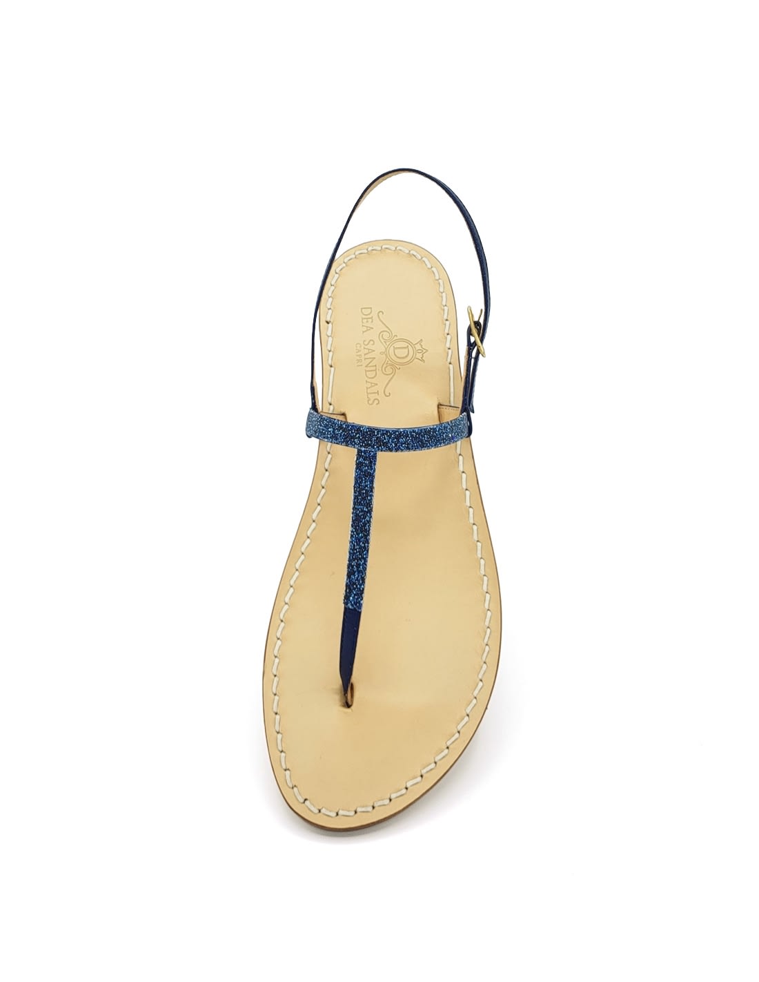 Dea Sandals Blue Crystal Fabric Jewel Sandals