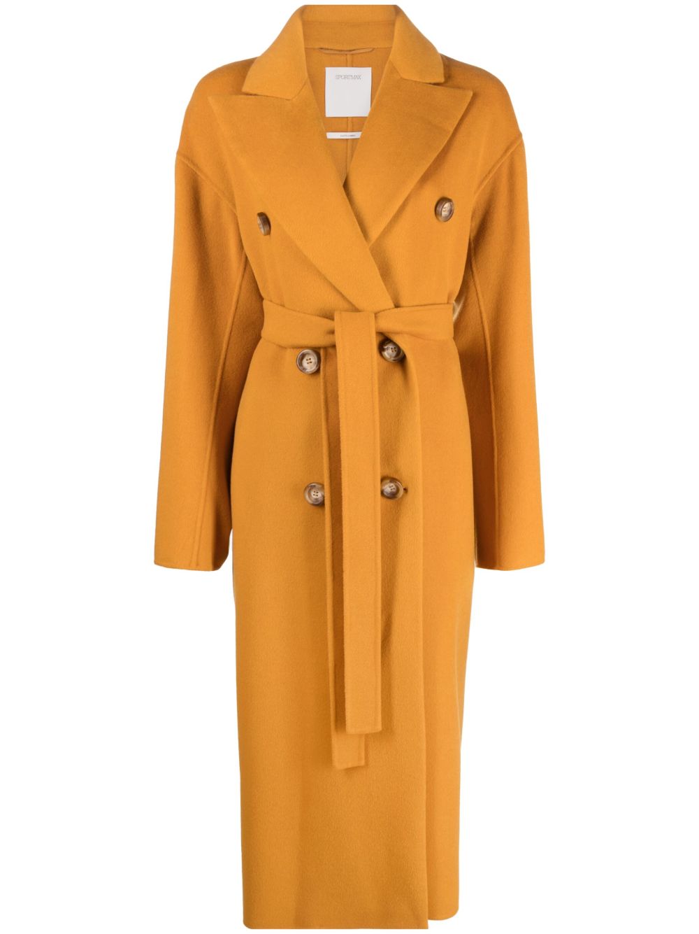 Sportmax 双排扣风衣 - 黄色