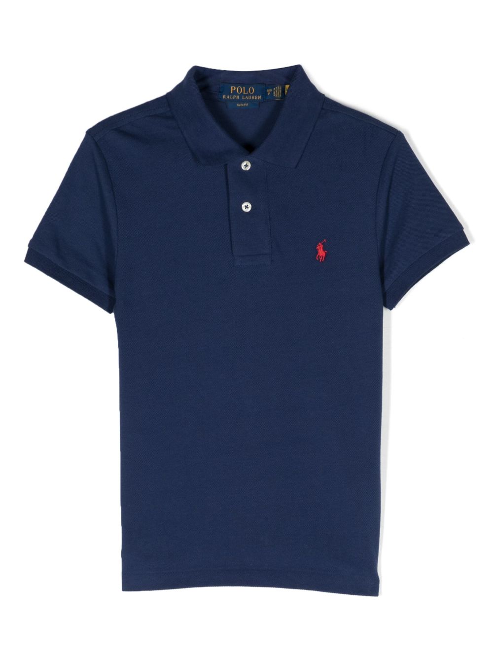 POLO RALPH LAUREN KIDS logo刺绣棉polo衫 - 蓝色