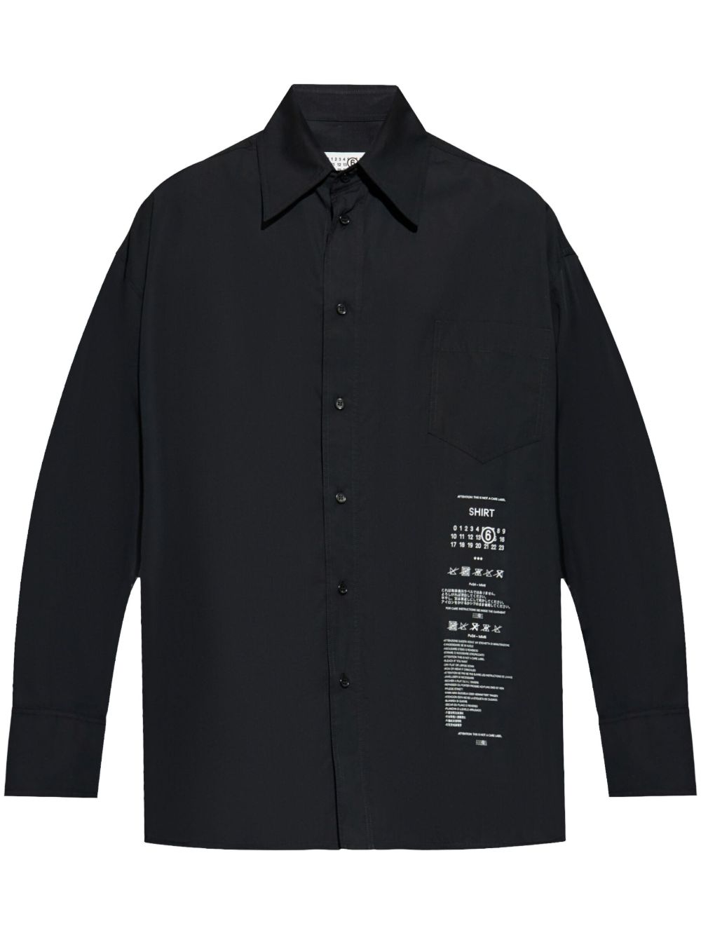 MM6 Maison Margiela 数字纽扣衬衫 - 黑色
