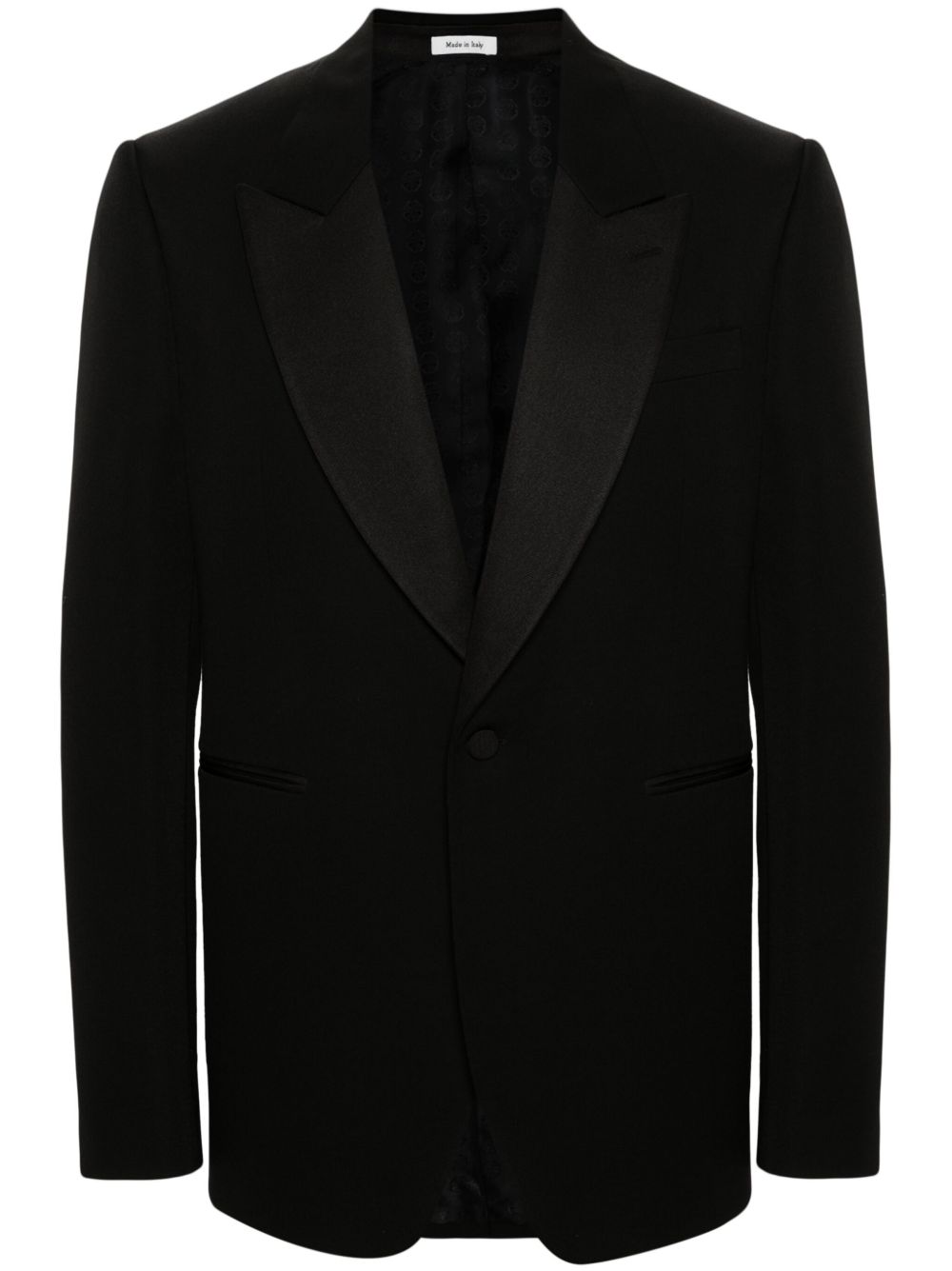 Alexander McQueen 单排扣羊毛西装夹克 - 黑色