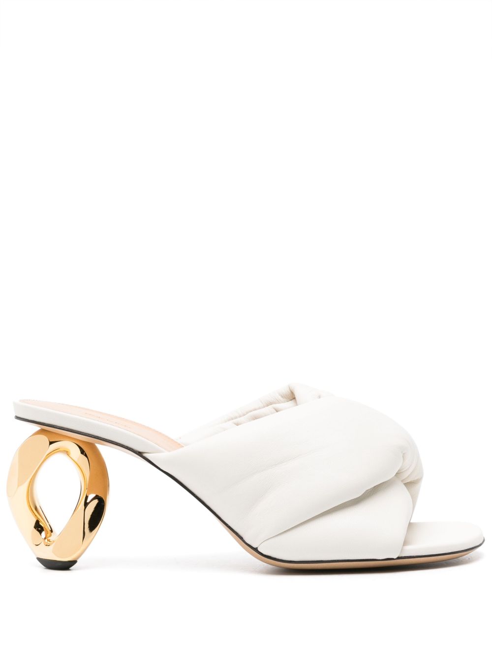 JW Anderson Chain Heel 皮质高跟穆勒鞋 - 中性色