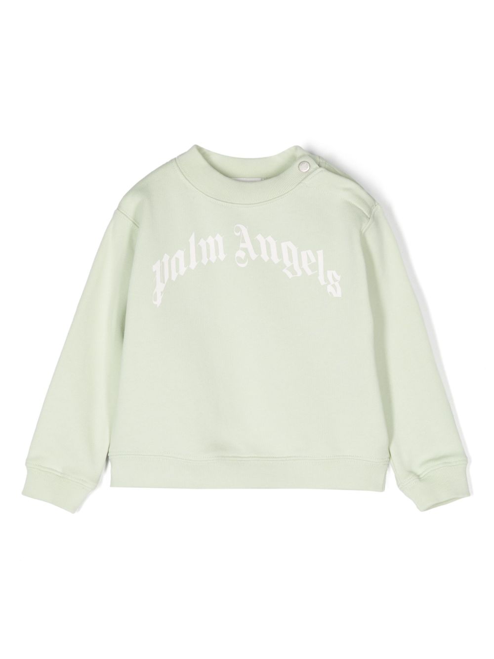 Palm Angels Kids 弧形logo卫衣 - 绿色