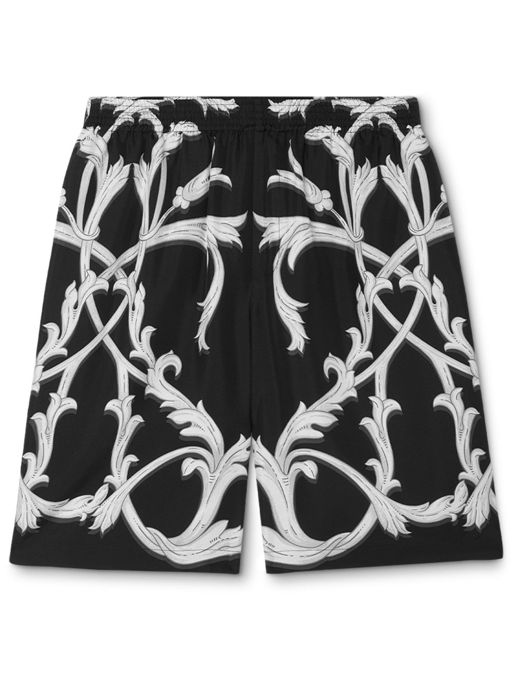 Versace Acanthus Leaves 真丝短裤 - 黑色