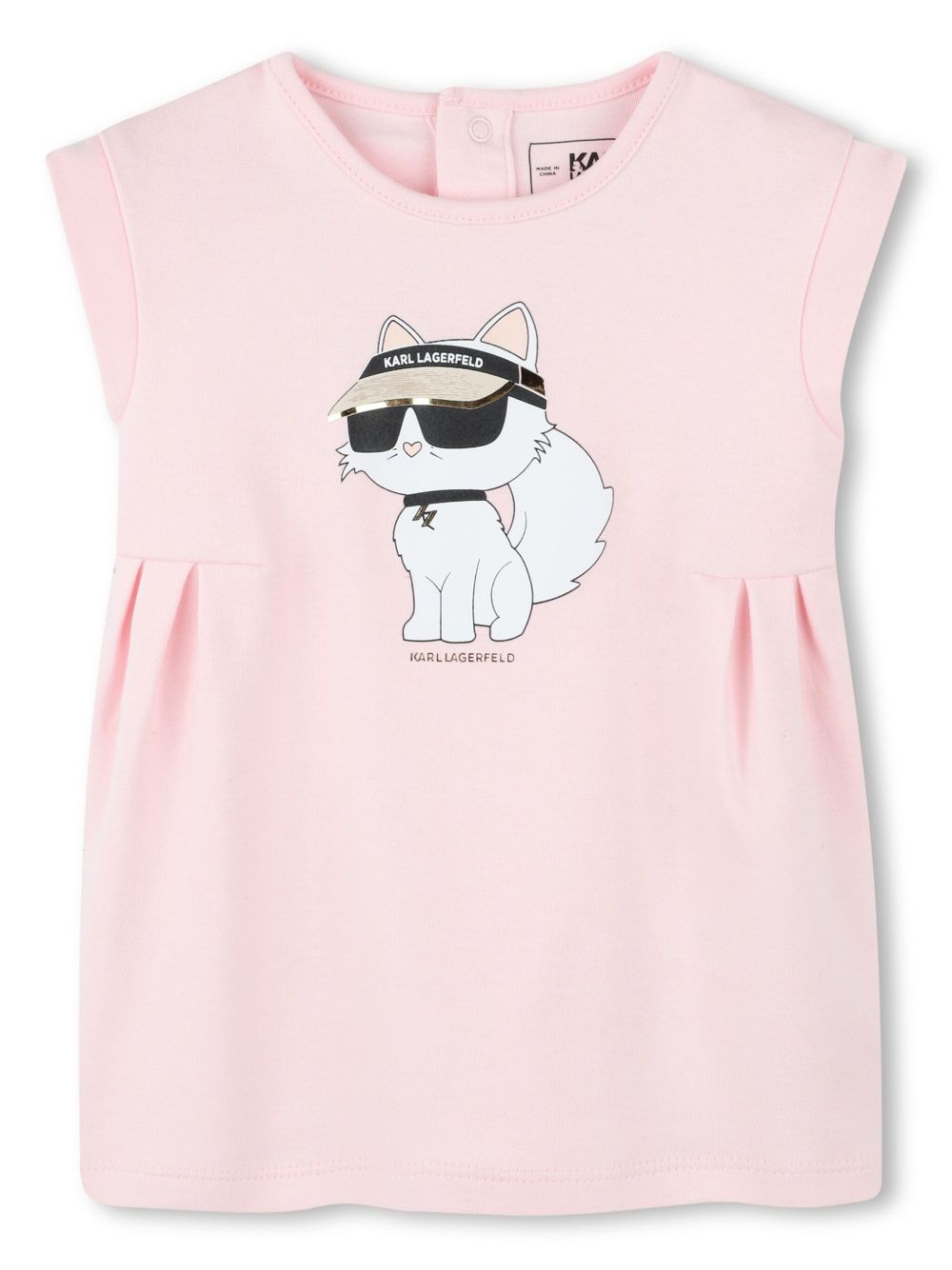 Karl Lagerfeld Kids Choupette 印花连衣裙 - 粉色