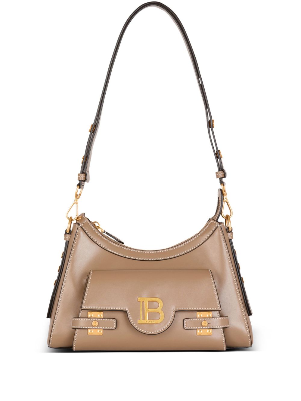 Balmain B-Buzz 皮质单肩包 - 褐色