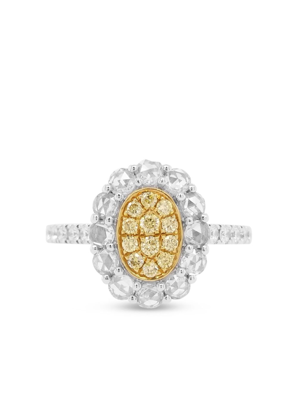 HYT Jewelry 18K黄金铂金钻石戒指 - 银色