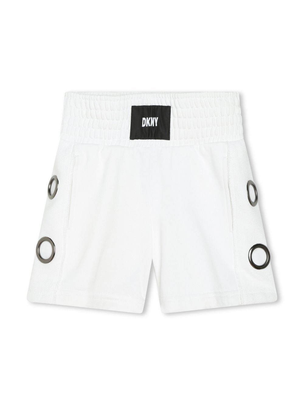 Dkny Kids logo贴花棉短裤 - 白色