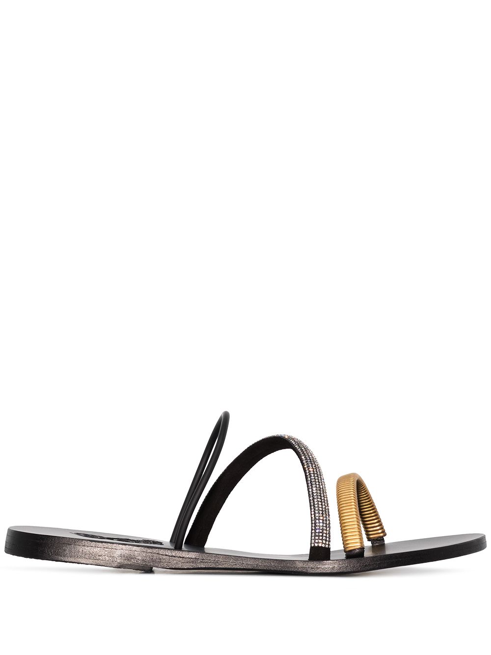 Ancient Greek Sandals Polytimi 袢带平底凉鞋 - 黑色