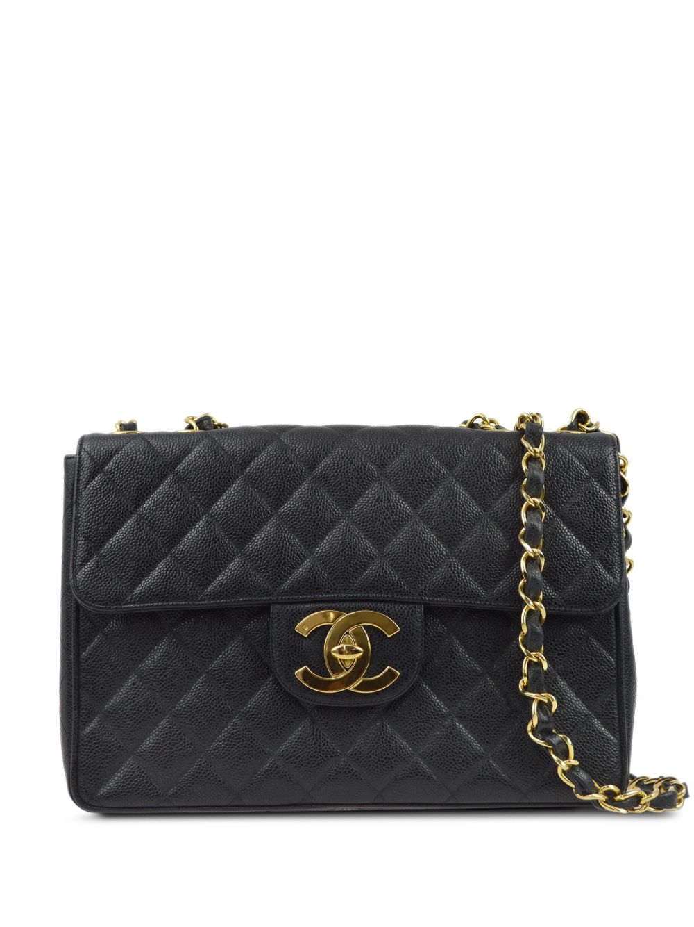 CHANEL Pre-Owned Jumbo Classic Flap 单肩包（1995年典藏款） - 黑色
