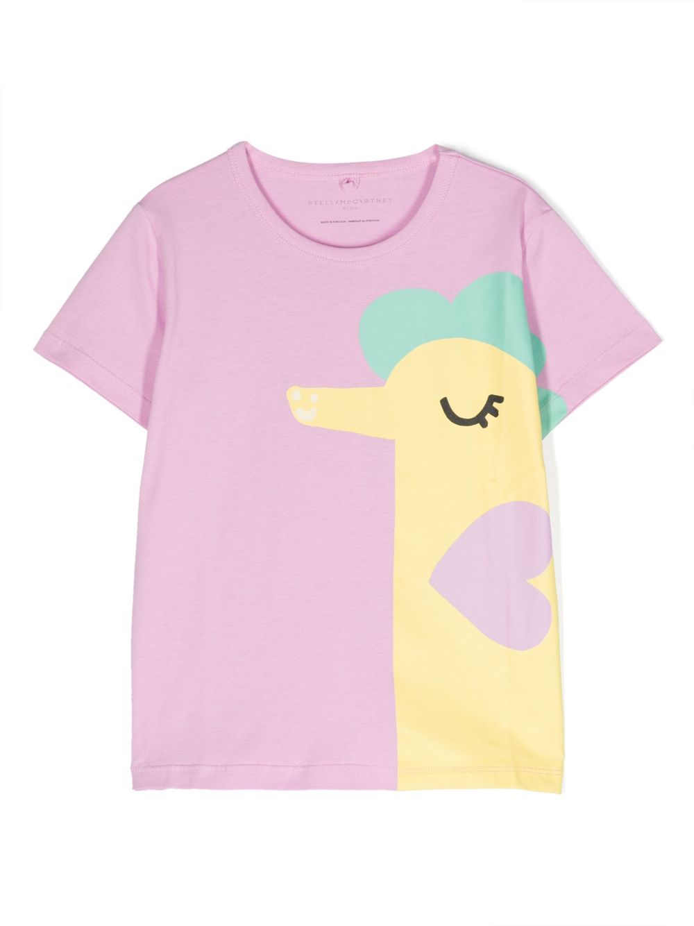 Stella McCartney Kids 插画风印花棉T恤 - 粉色