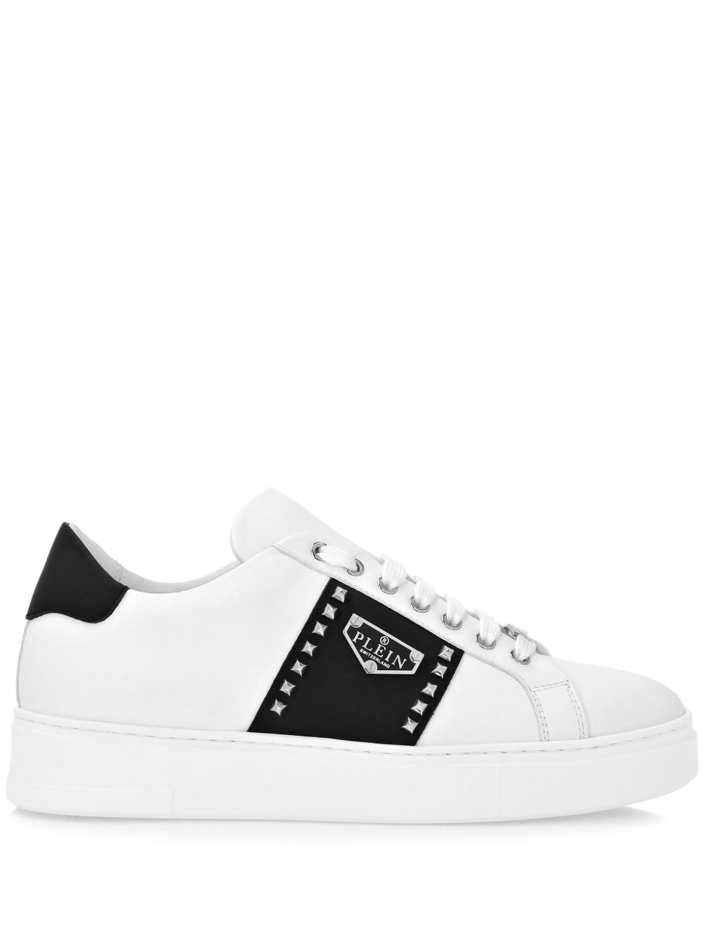 Philipp Plein 皮质六角形运动鞋 - 白色