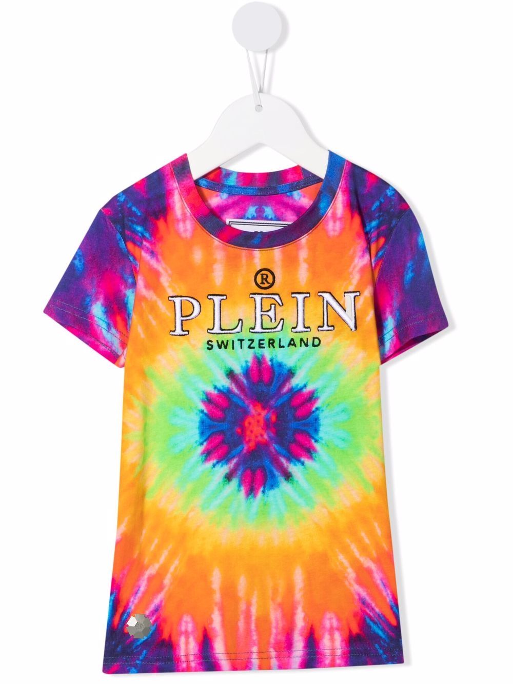 Philipp Plein Junior 扎染印花T恤 - 紫色