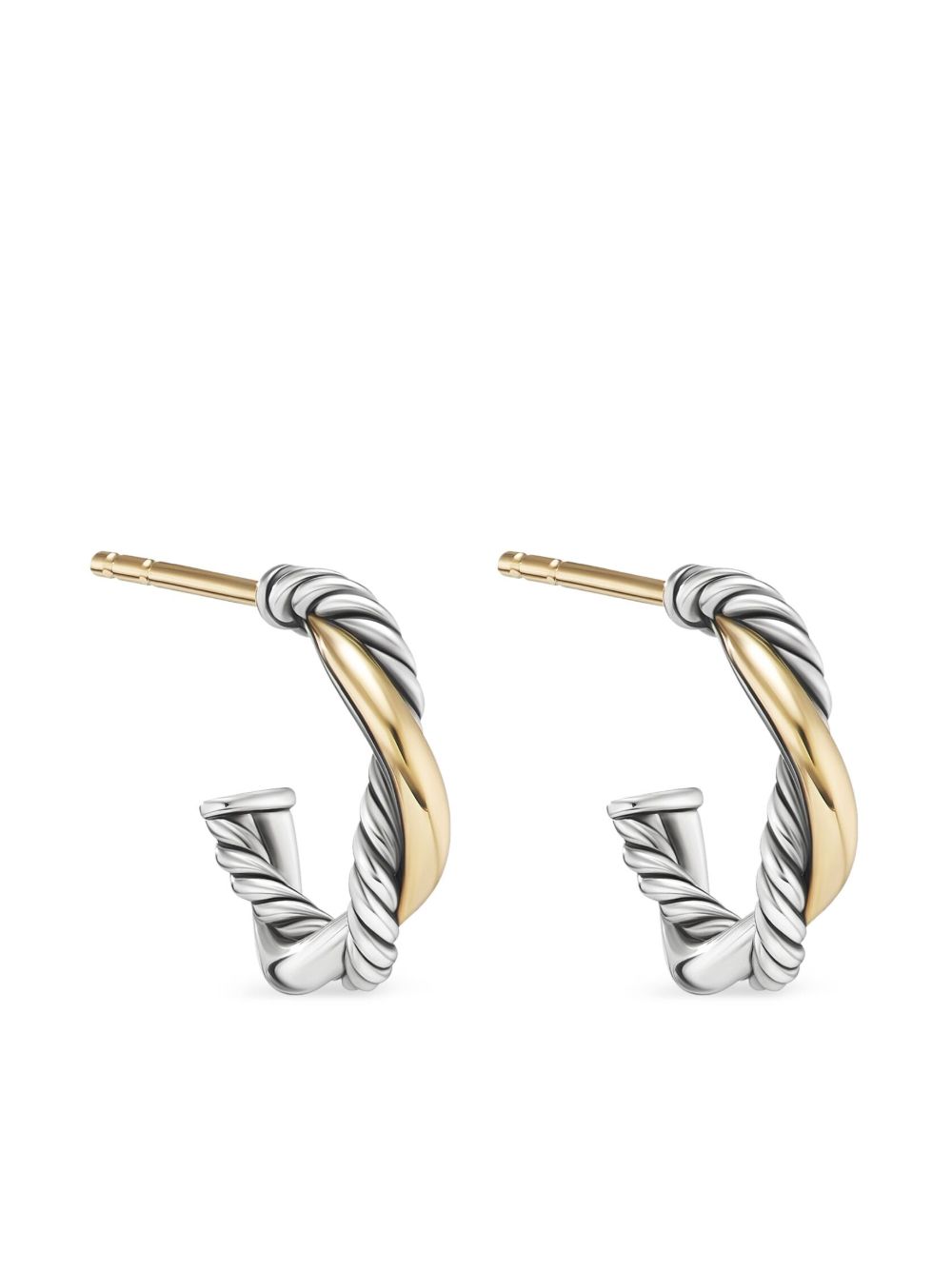 David Yurman Petite Infinity 14K黄金纯银耳环 - 银色