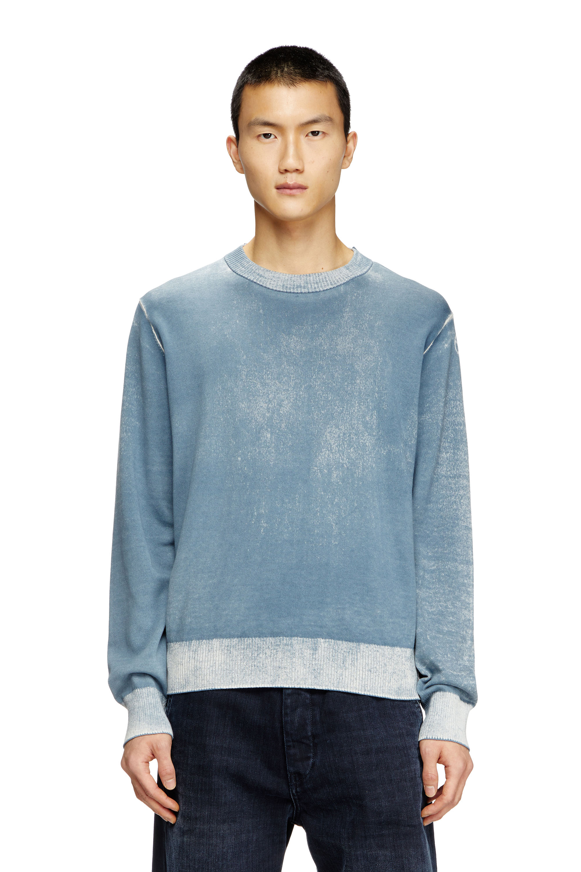 Diesel - Reverse-print cotton jumper - Knitwear - Man - Blue