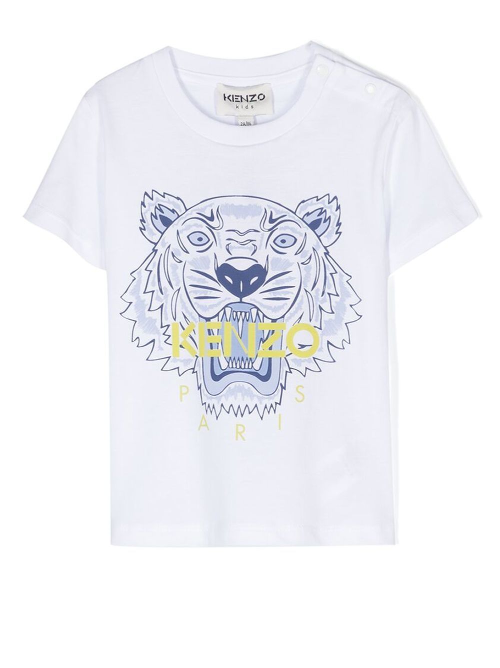 Kenzo Kids Tiger 印花圆领T恤 - 白色