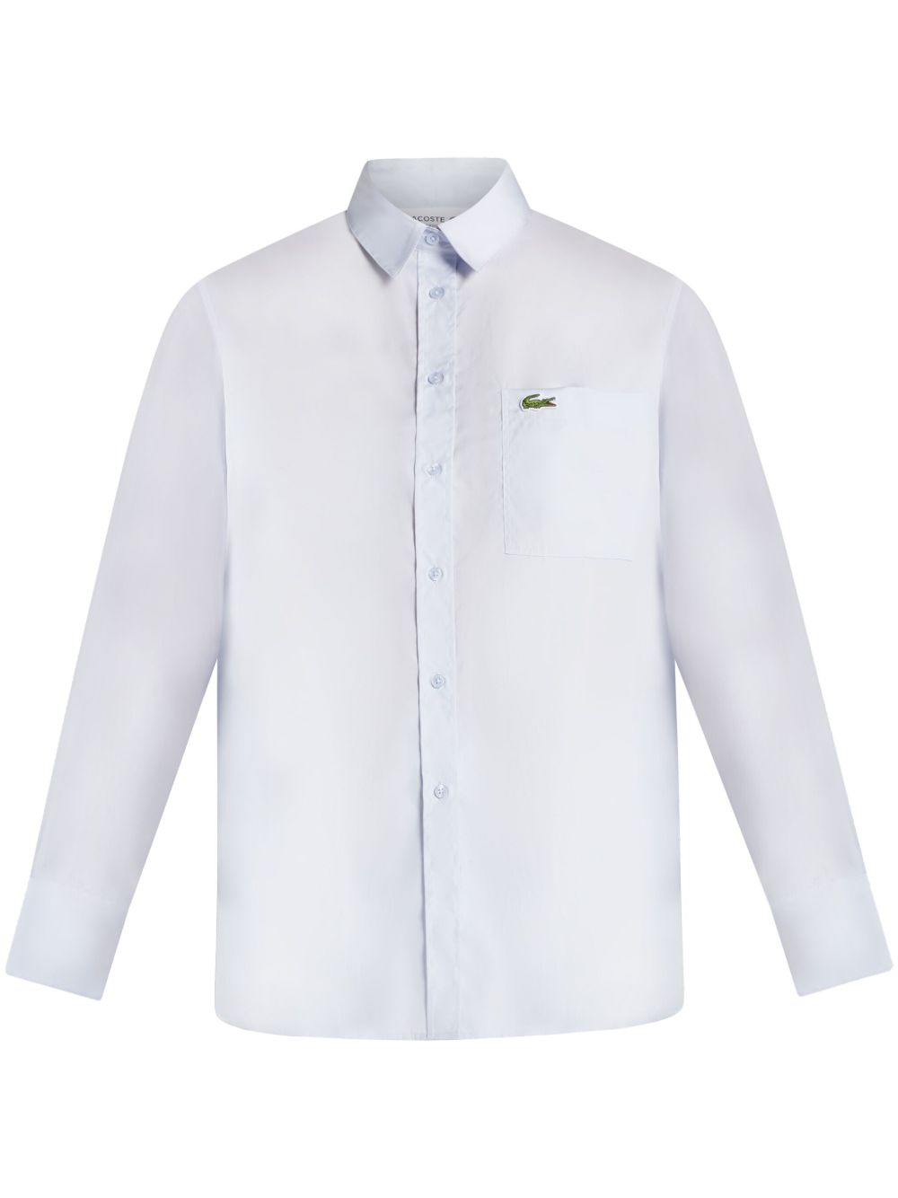Lacoste logo贴花棉衬衫 - 蓝色