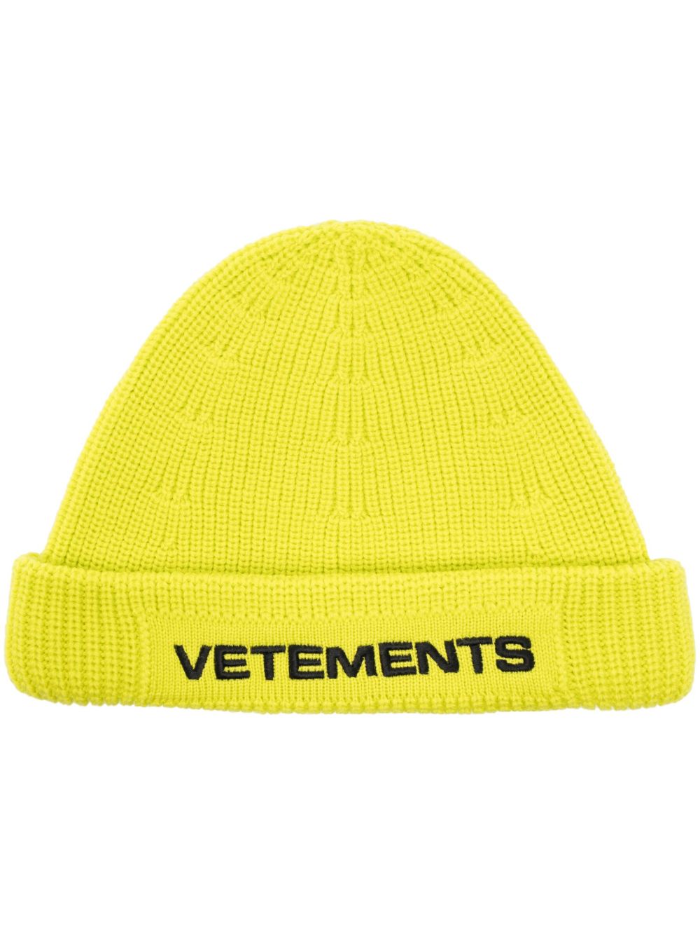 VETEMENTS logo刺绣美利诺羊毛套头帽 - 绿色