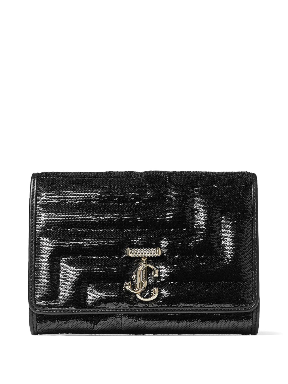 Jimmy Choo Avenue 亮片缀饰手拿包 - 黑色