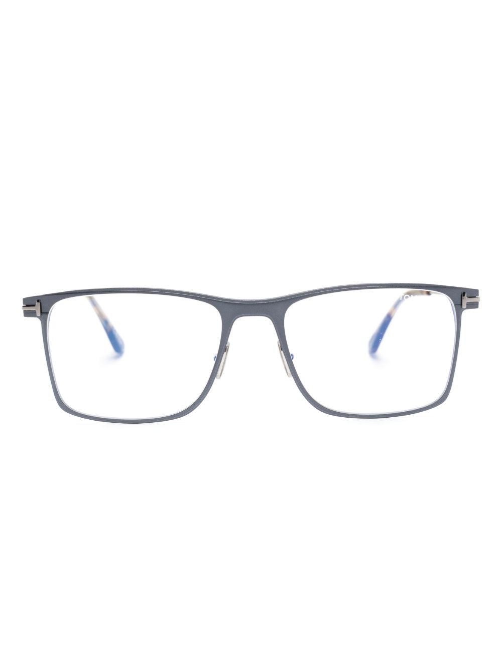 TOM FORD Eyewear 金属感方框眼镜 - 灰色