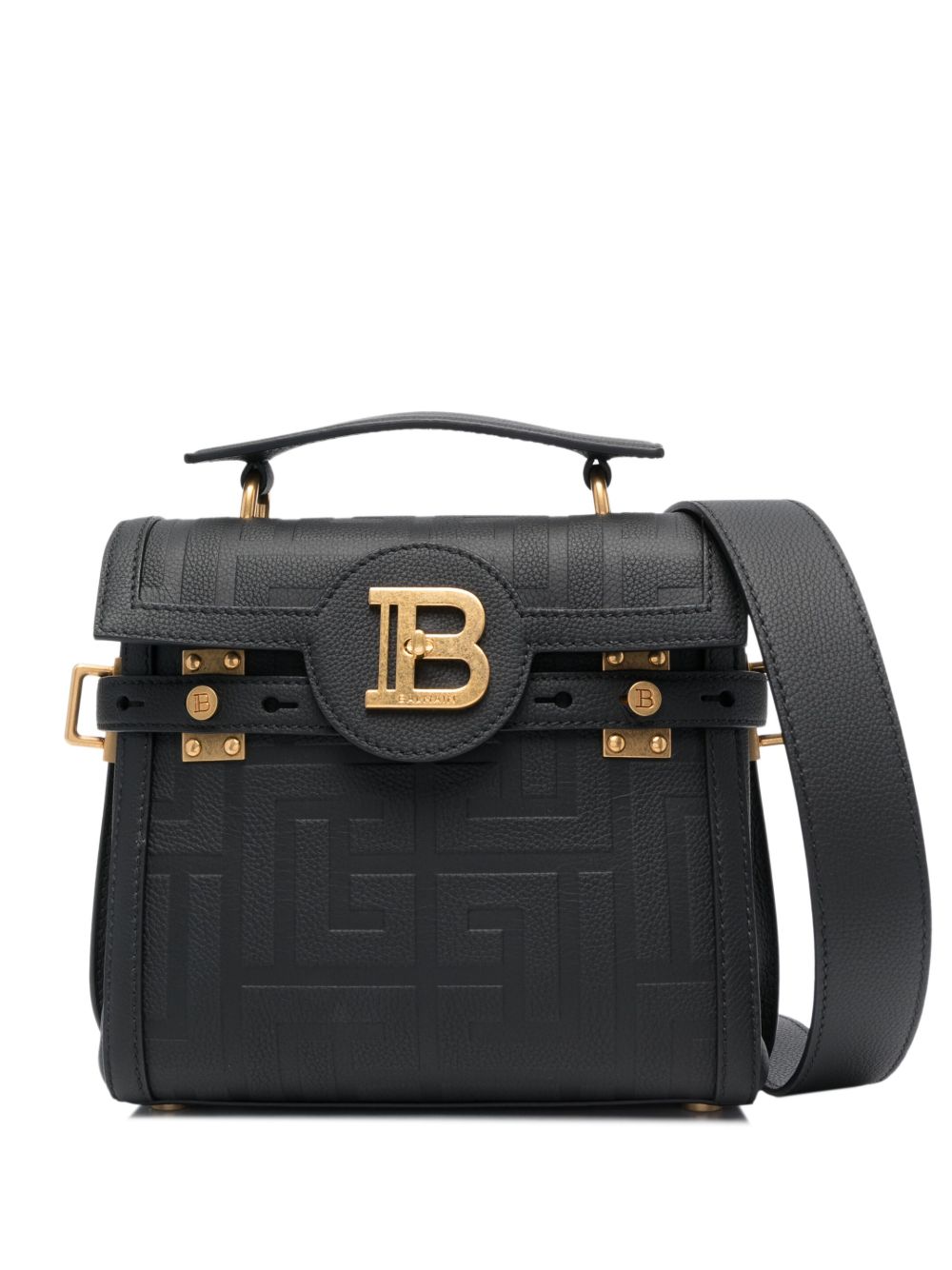 Balmain B-Buzz 23 皮质手提包 - 黑色