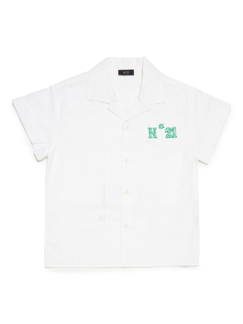 Nº21 Kids logo印花棉衬衫 - 白色