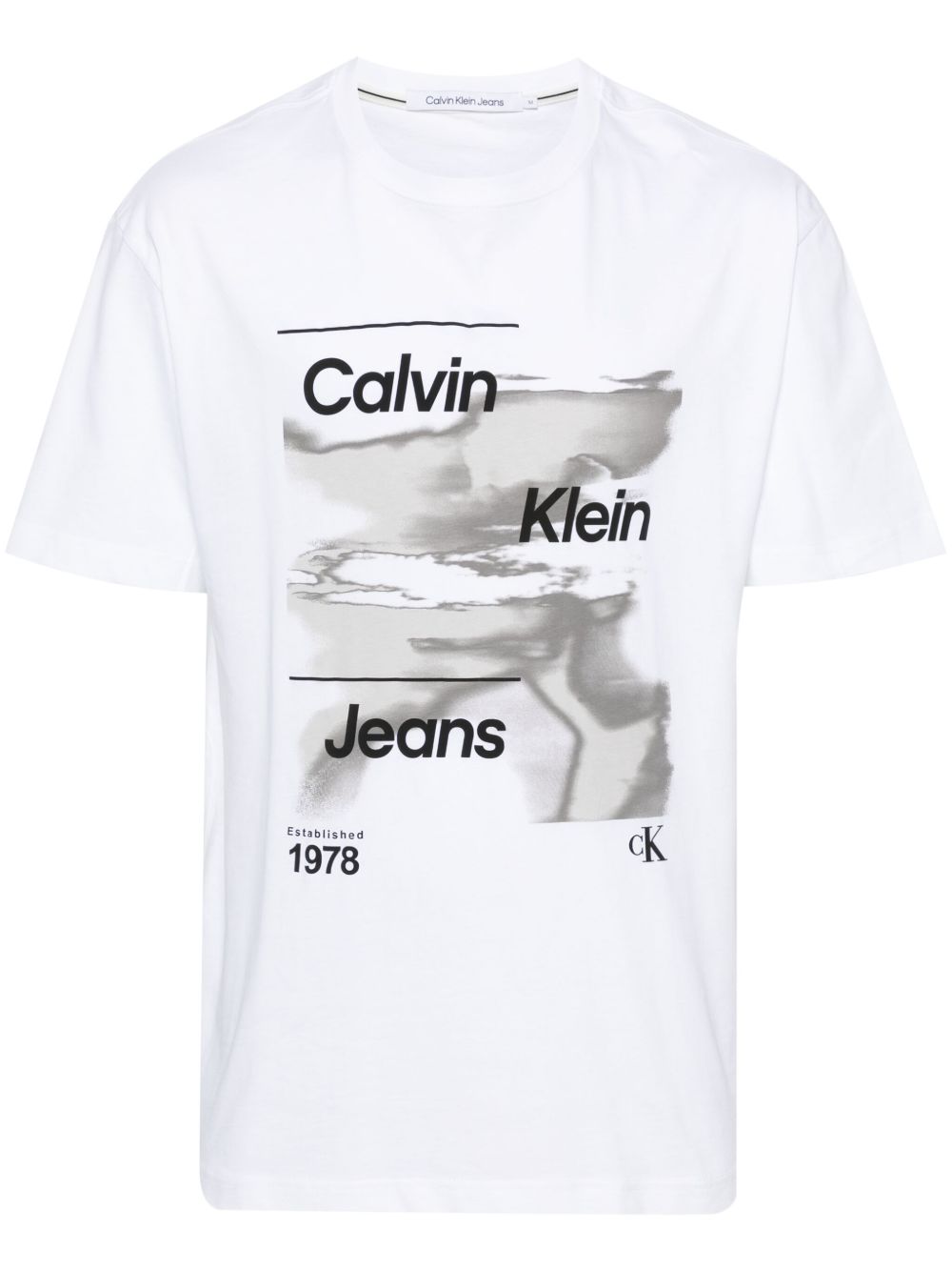 Calvin Klein Jeans logo印花棉T恤 - 白色