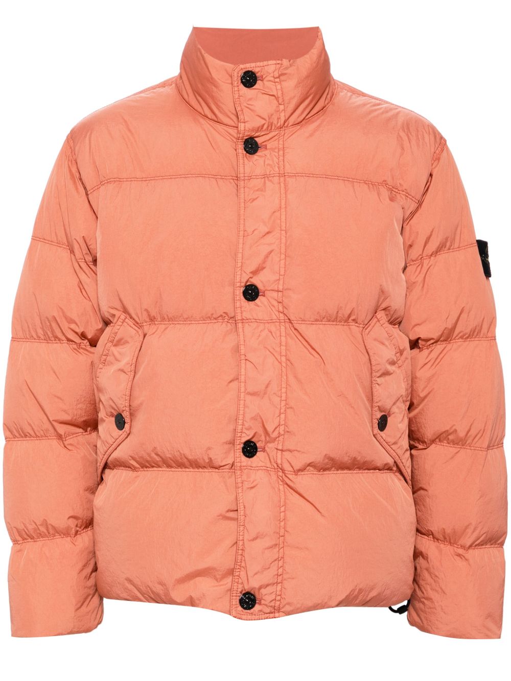 Stone Island 罗盘贴花填充夹克 - 橘色