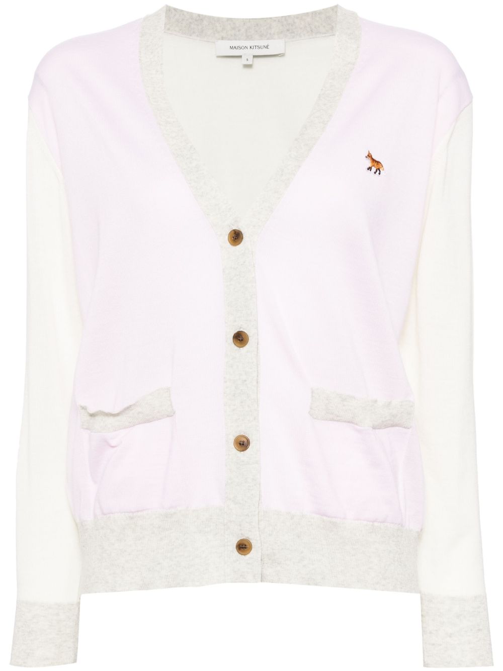 Maison Kitsuné logo贴花开衫 - 粉色