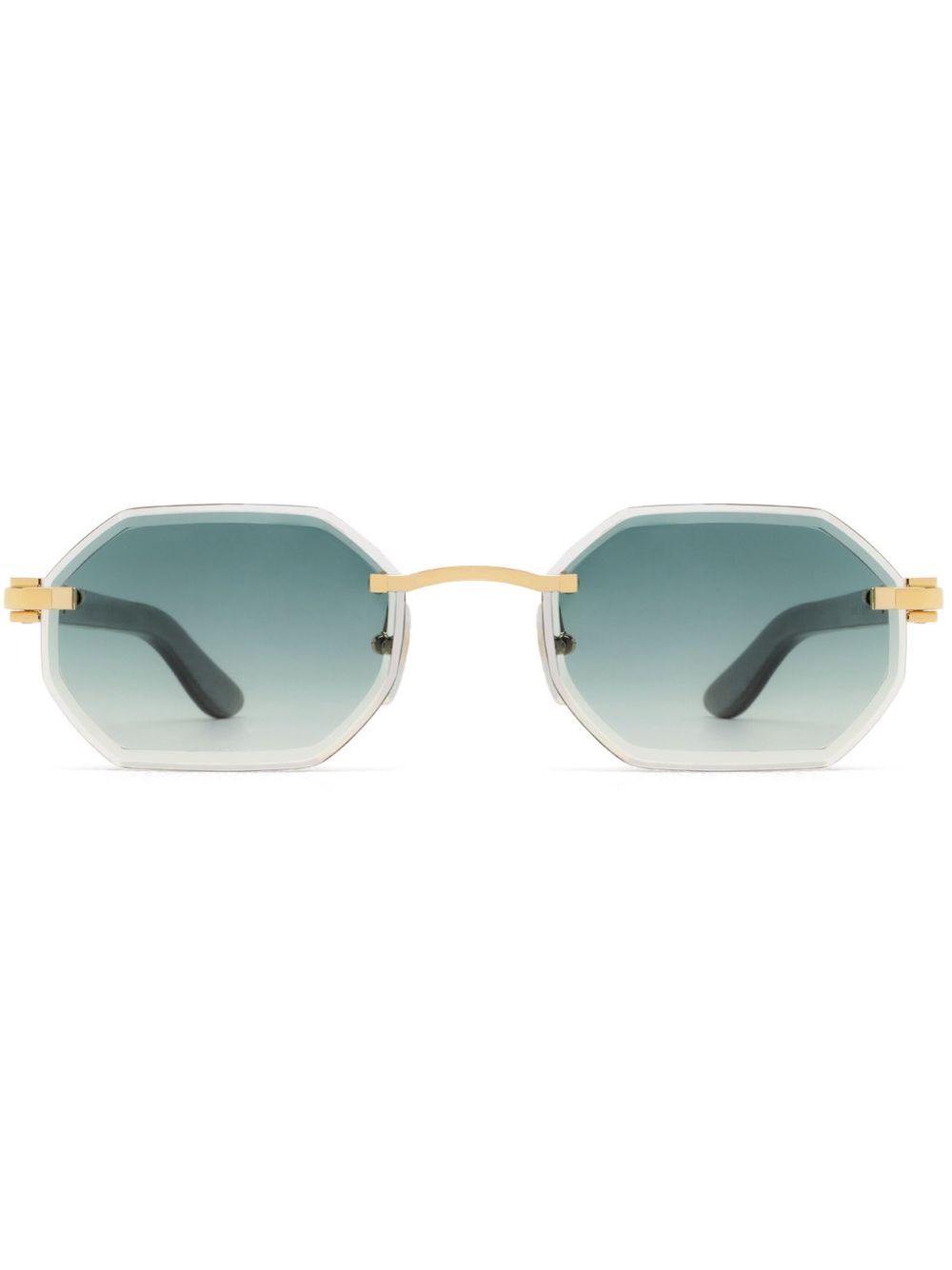 Cartier Eyewear 几何形无框太阳眼镜 - 金色