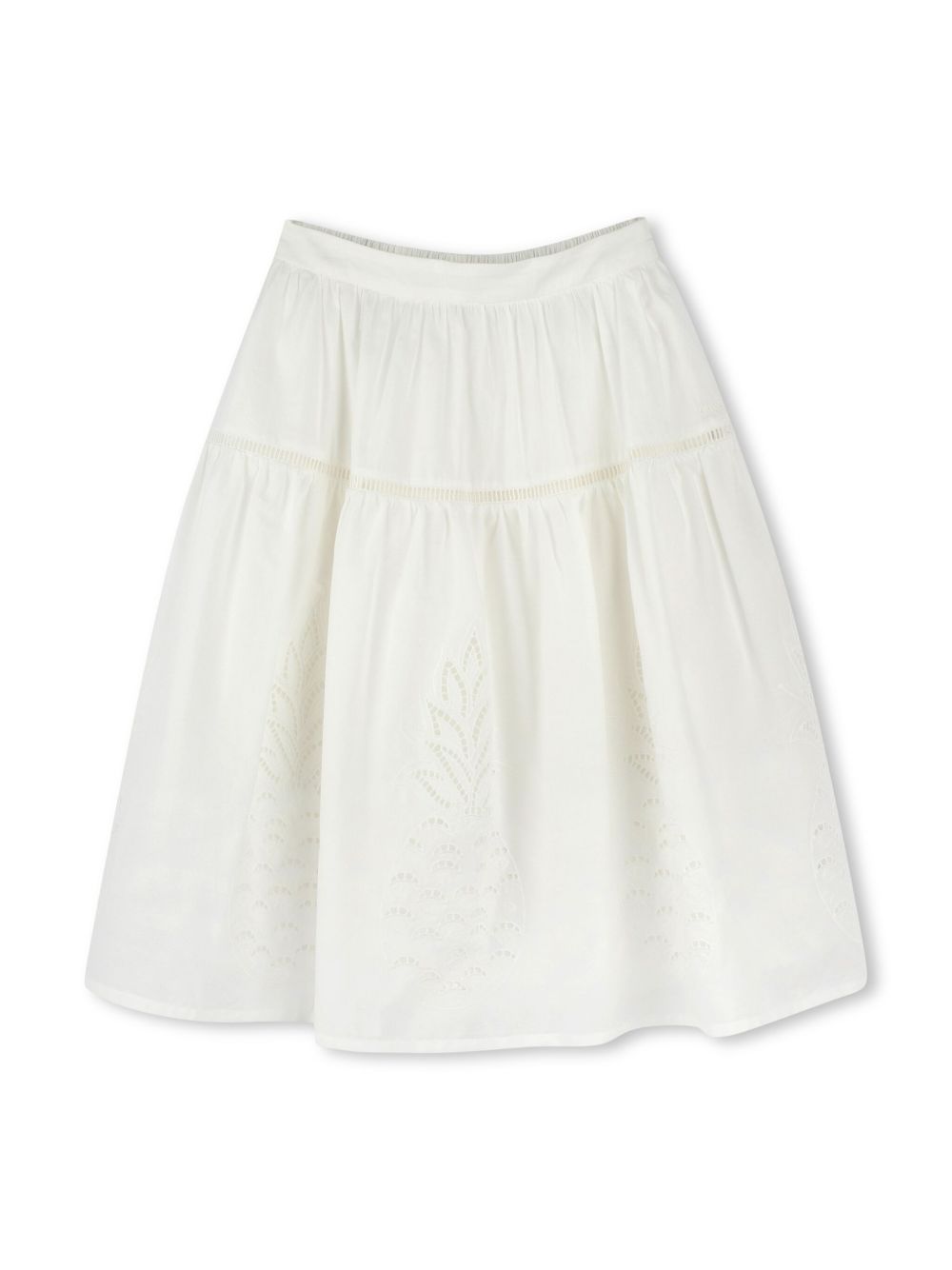 Chloé Kids 棉中长半身裙 - 白色