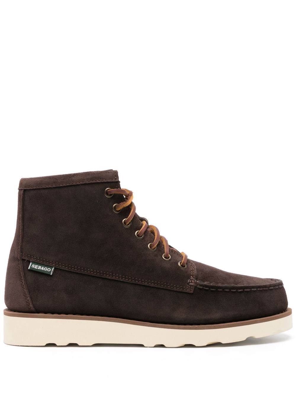 Sebago 绒面皮系带及踝靴 - 褐色