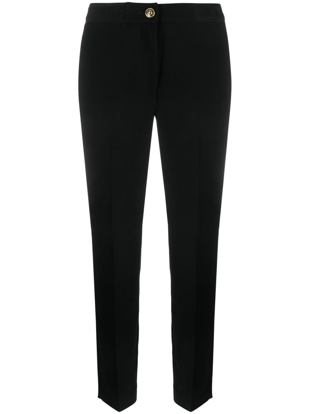 Versace Jeans Couture logo裤腰修身长裤 - 黑色