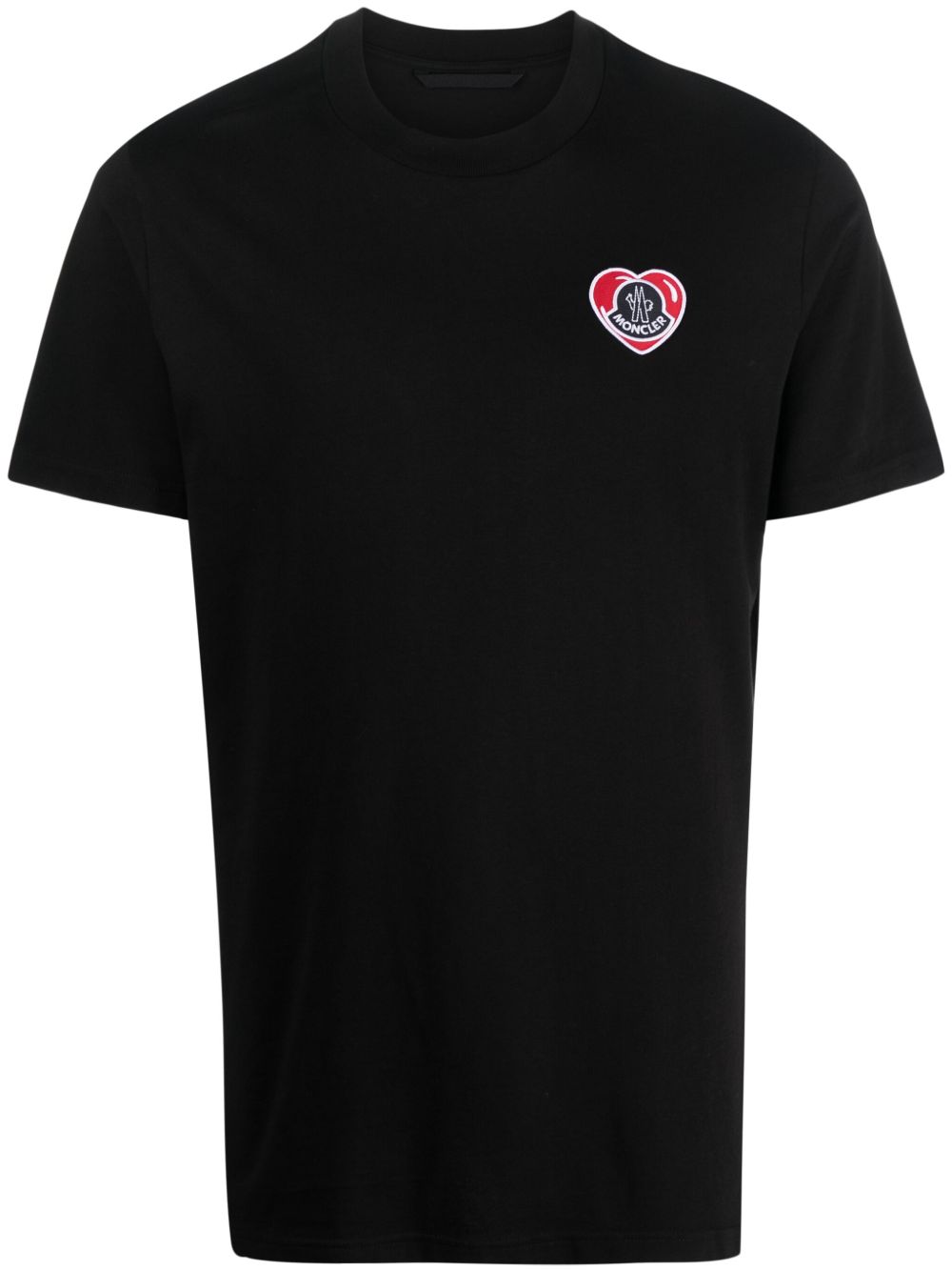 Moncler logo贴花棉T恤 - 黑色