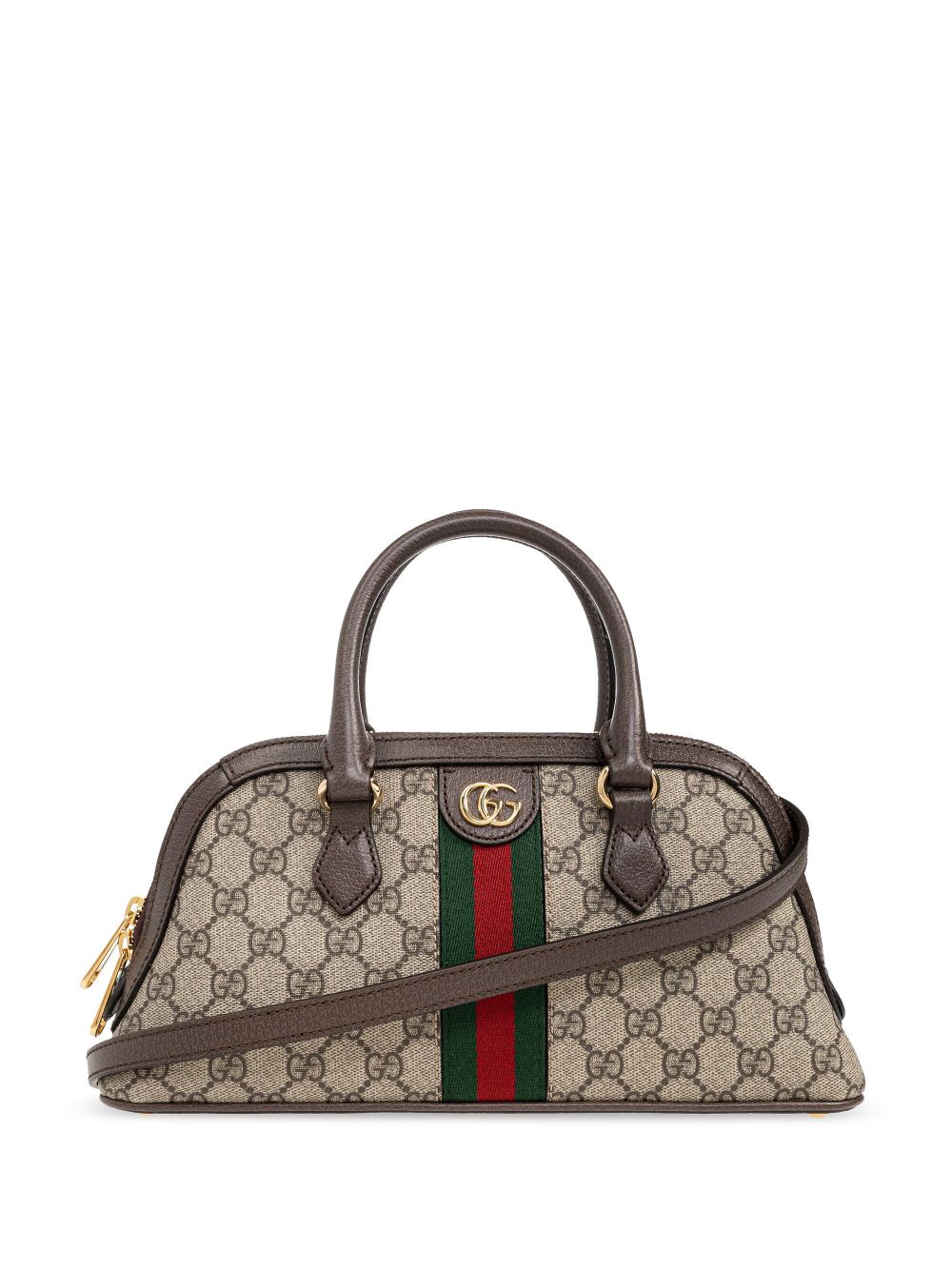 Gucci Ophidia 小号顶置手柄手提包 - 褐色
