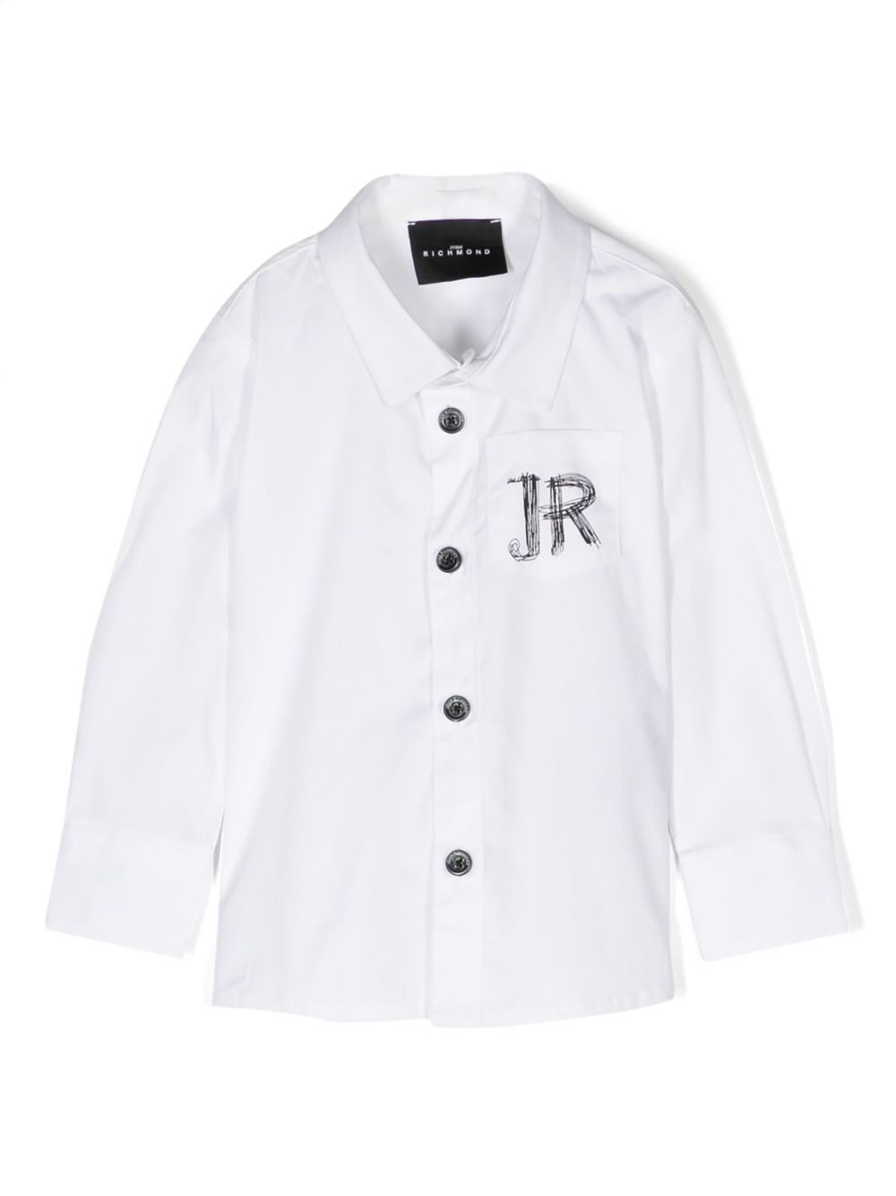 John Richmond Junior logo印花棉衬衫 - 白色
