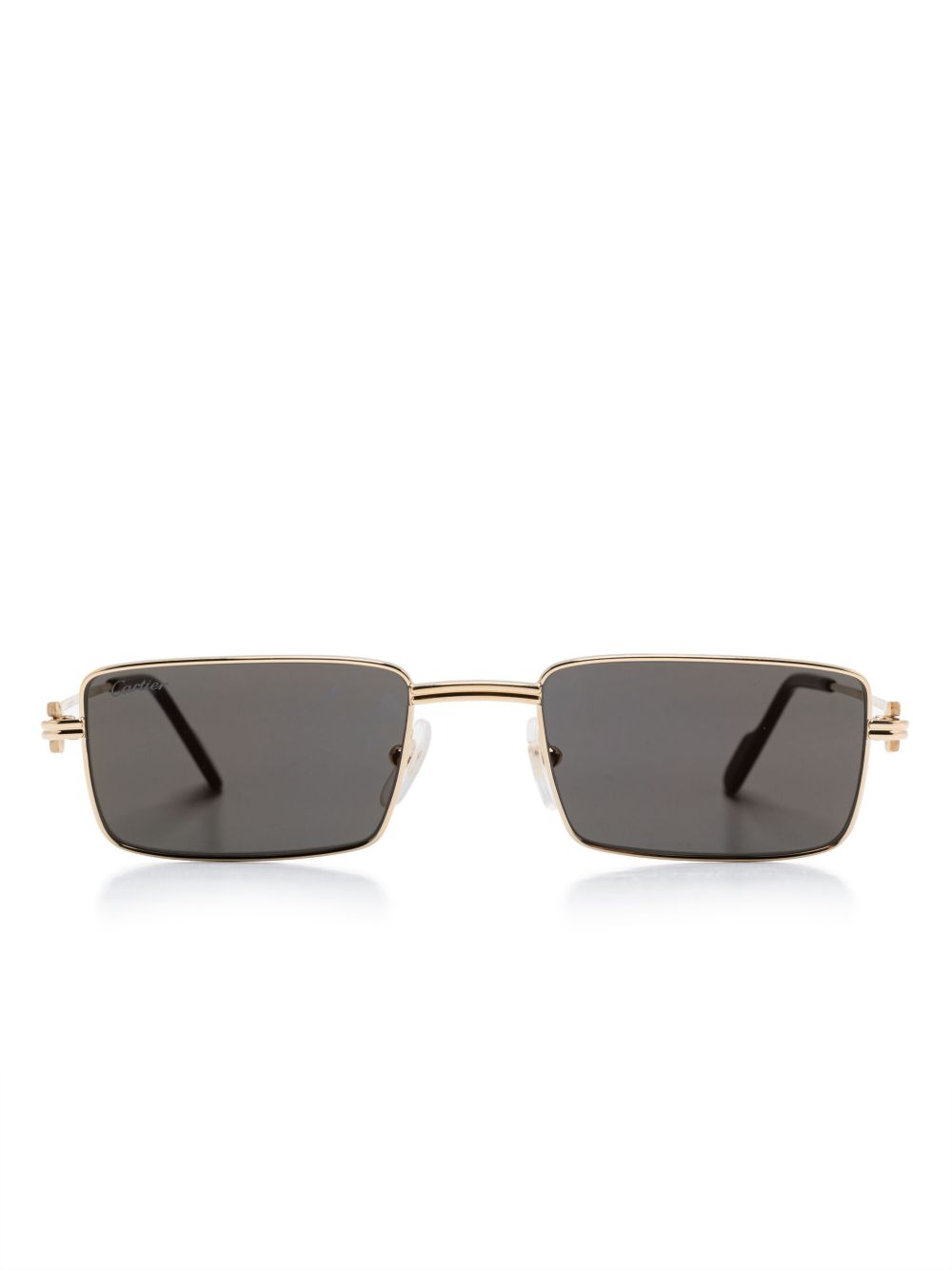 Cartier Eyewear 长方形框太阳眼镜 - 金色