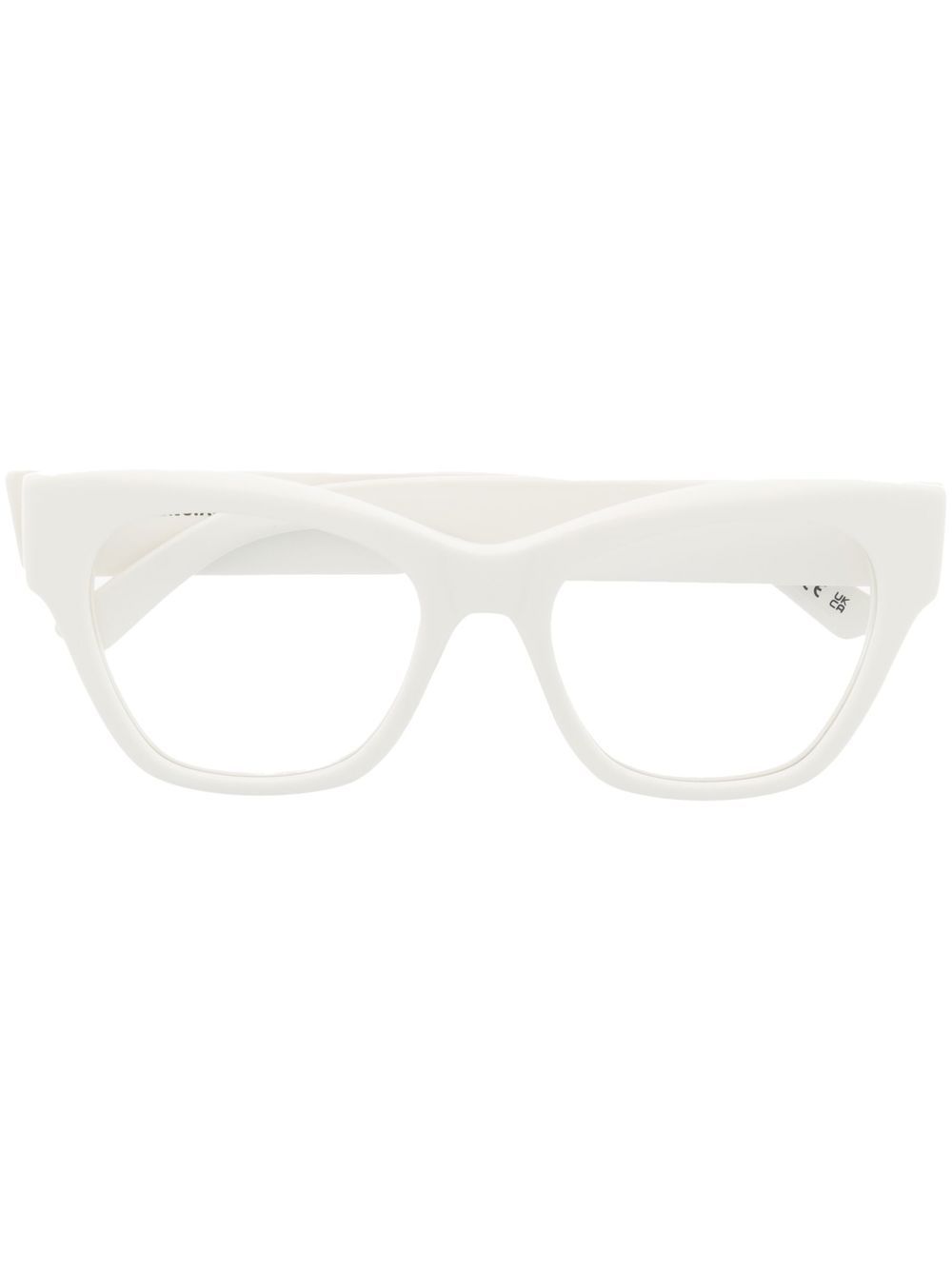 Balenciaga Eyewear logo雕刻猫眼框眼镜 - 白色