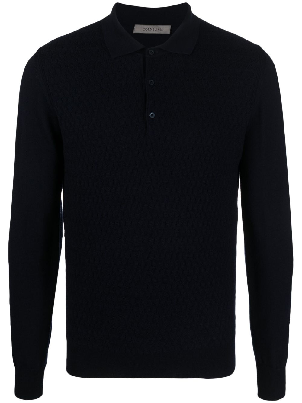 Corneliani 初剪羊毛polo衫 - 蓝色