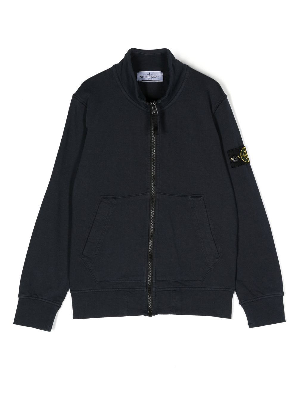 Stone Island Junior Compass 贴花拉链卫衣 - 蓝色
