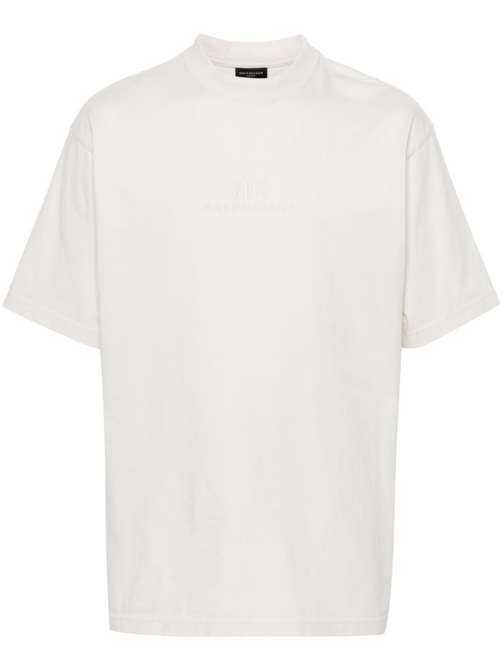 Balenciaga logo刺绣棉T恤 - 中性色