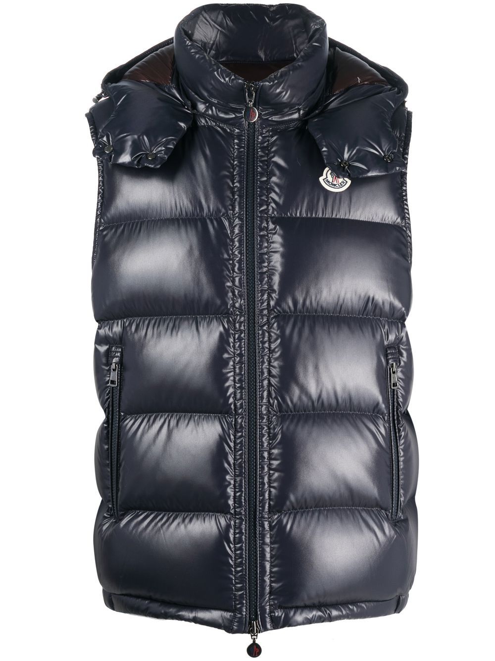 Moncler 羽绒填充标贴马甲 - 蓝色