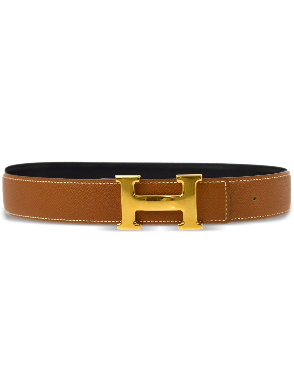 Hermès Pre-Owned Constance 皮质双面腰带（1997年典藏款） - 褐色