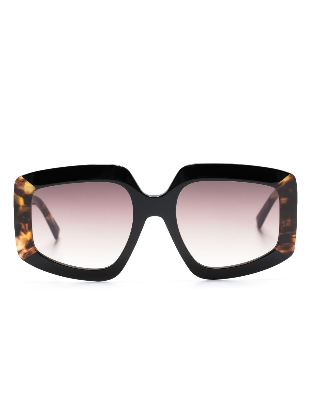 MISSONI EYEWEAR 玳瑁纹效果蝴蝶形镜框太阳眼镜 - 褐色