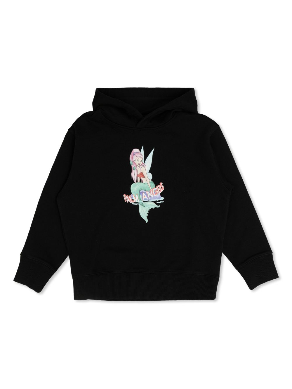 Palm Angels Kids 美人鱼印花连帽衫 - 黑色