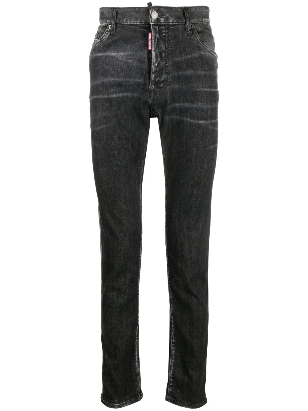 DSQUARED2 Cool Guy 仿旧紧身牛仔裤 - 黑色